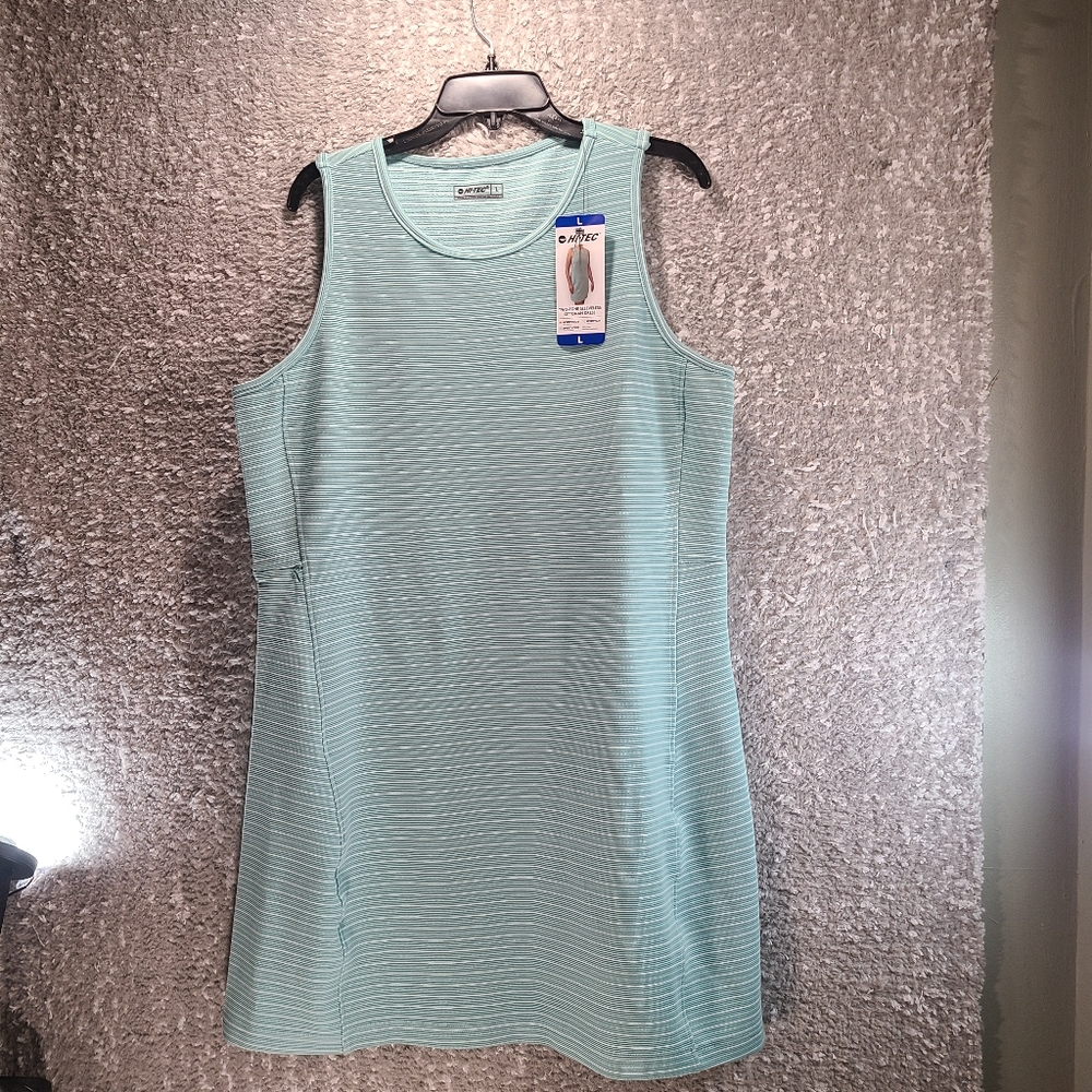 Hi-Tec‎ 2-tone Sleeveless Shift Dress Side Zip Pocket Polyester Large NWT
